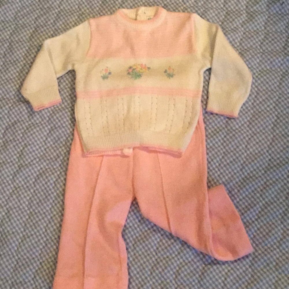 Vintage Nannette 2 piece girls sweater set